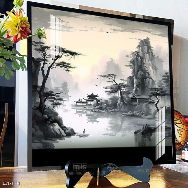 Tranh phong thủy phong cảnh thác nước thiên nhiên