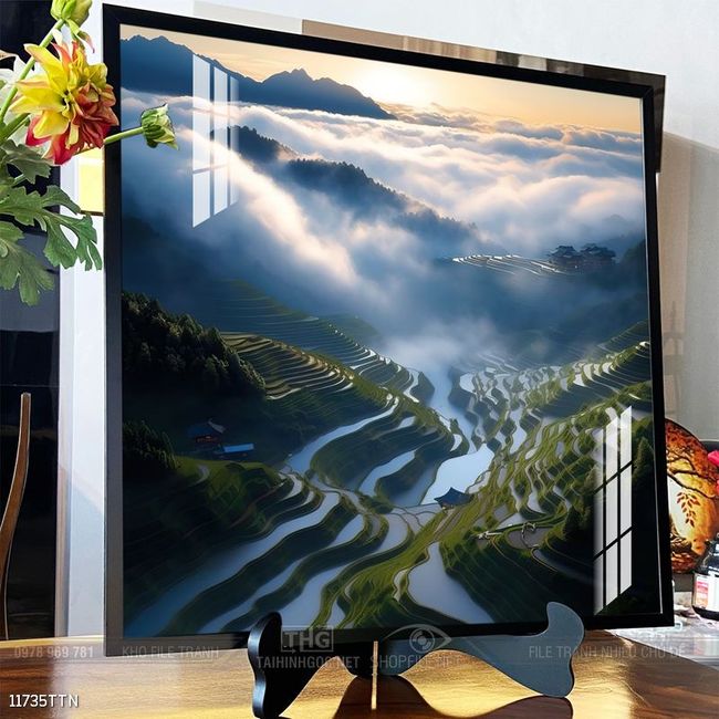 Tranh phong thủy nước non tuyệt đẹp