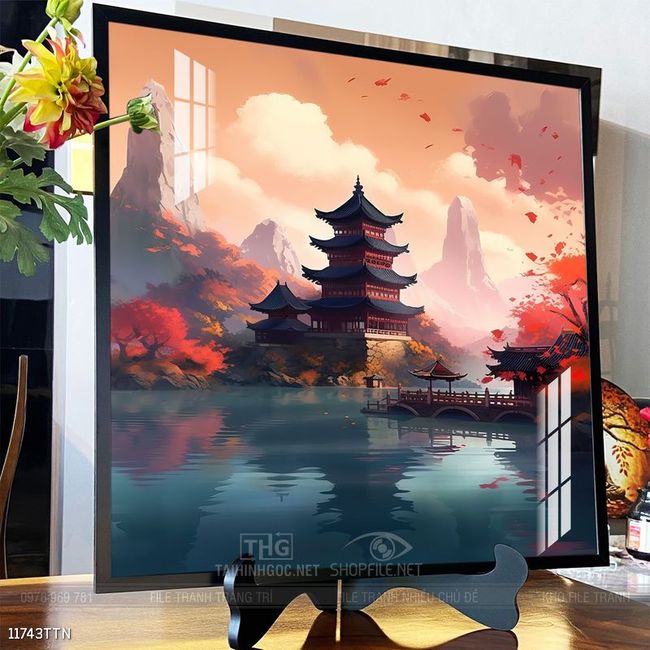 Tranh phong thủy phong cảnh thác nước thiên nhiên