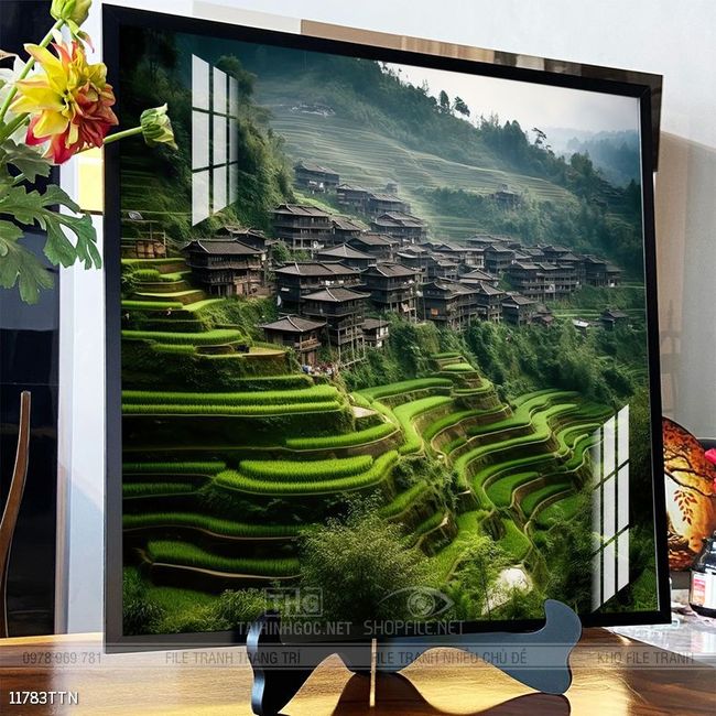 Tranh phong thủy nước non tuyệt đẹp