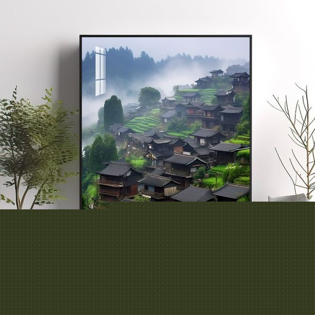 Tranh phong thủy phong cảnh thác nước thiên nhiên