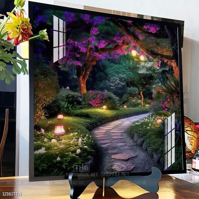 Tranh phon thủy sông, núi và mặt trời