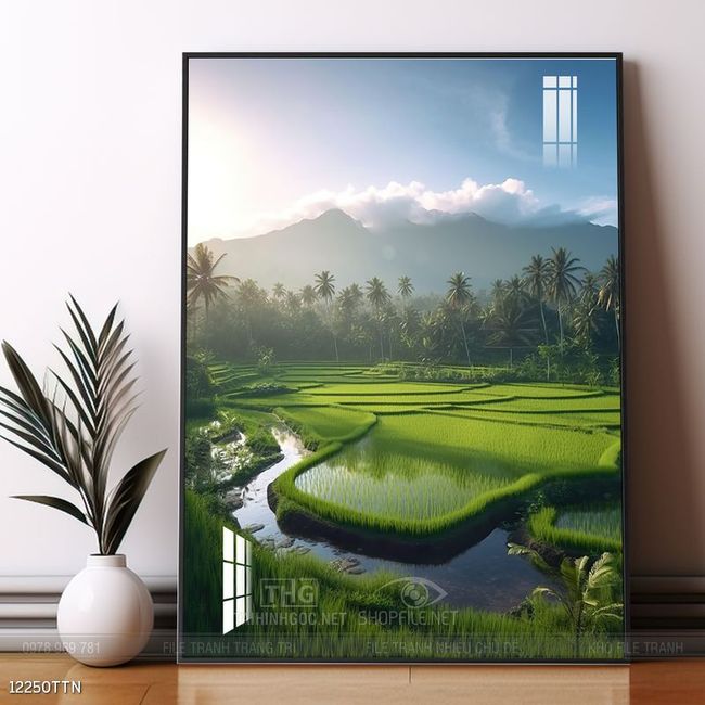 Tranh phong thủy phong cảnh thác nước thiên nhiên