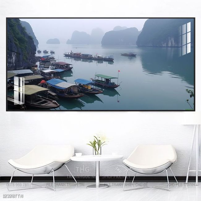 Tranh phong thủy phong cảnh thác nước thiên nhiên