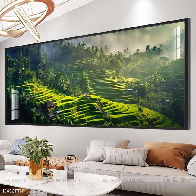 Tranh phong thủy nước non tuyệt đẹp