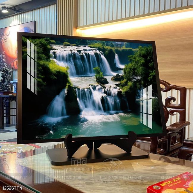 Tranh phong thủy phong cảnh thác nước thiên nhiên