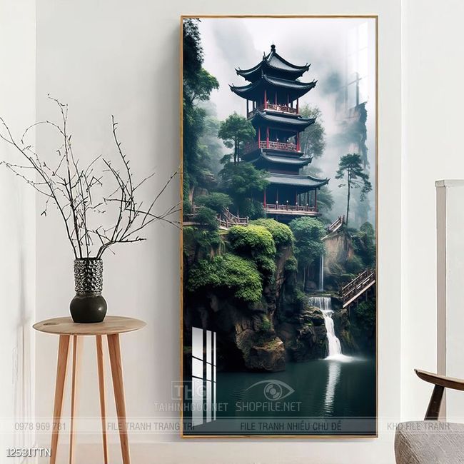 Tranh phong thủy nước non tuyệt đẹp