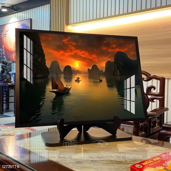 Tranh phong thủy nước non tuyệt đẹp