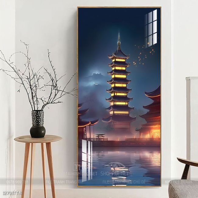 Tranh phong thủy nước non tuyệt đẹp