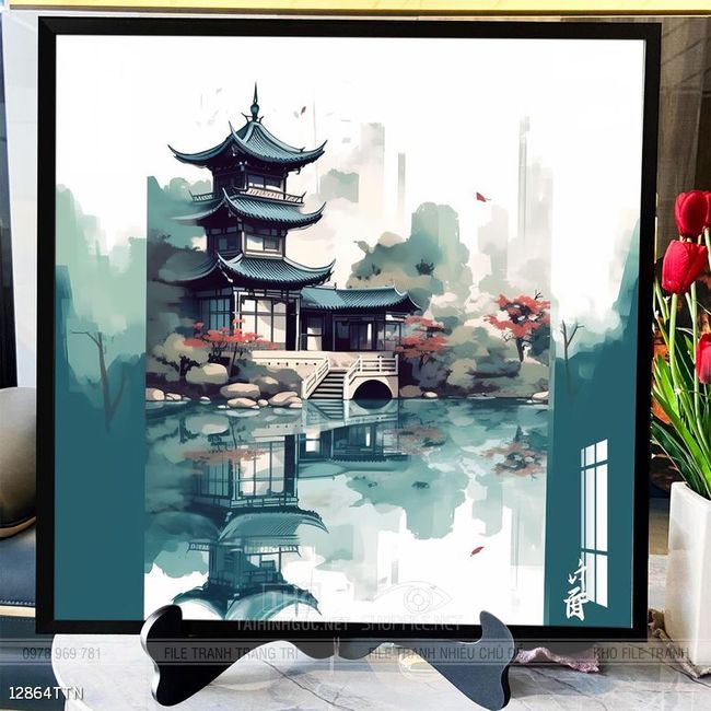 Tranh phong thủy phong cảnh thác nước thiên nhiên
