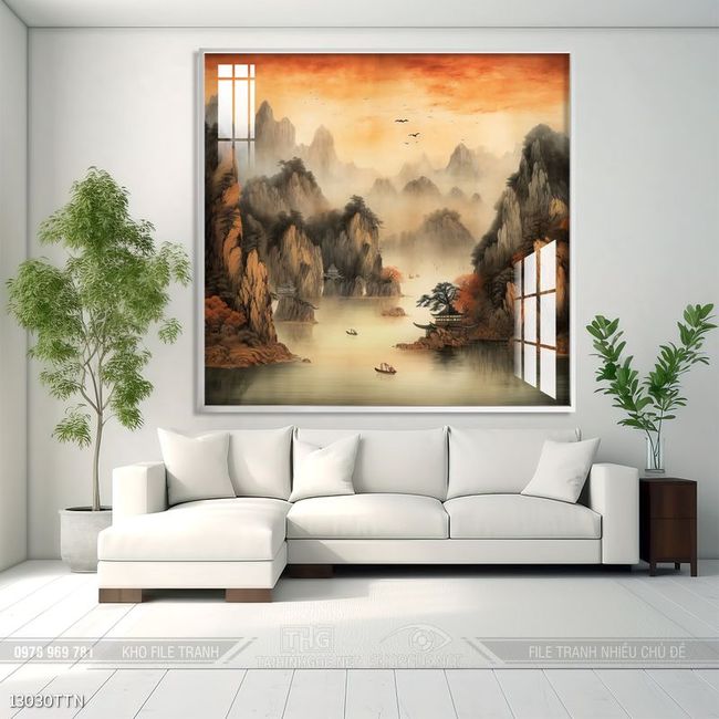 Tranh phong thủy sơn thủy đẹp