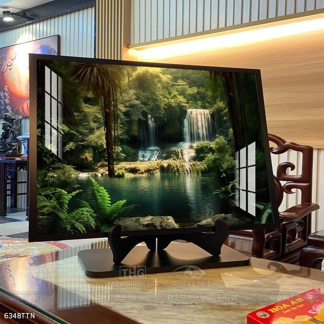 Tranh phong thủy phong cảnh thác nước thiên nhiên