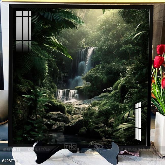 Tranh phon thủy sông, núi và mặt trời