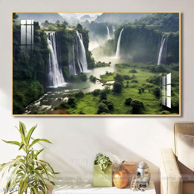 Tranh phong thủy nước non tuyệt đẹp
