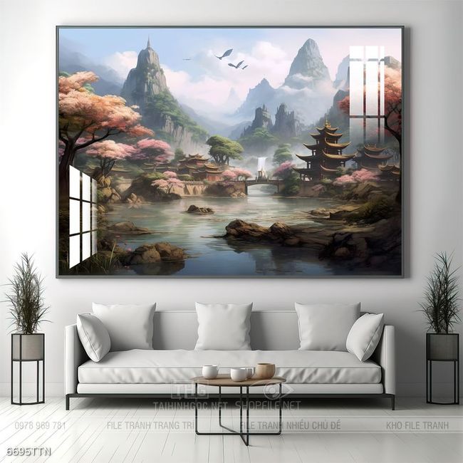 Tranh phong thủy sơn thủy hữu tình