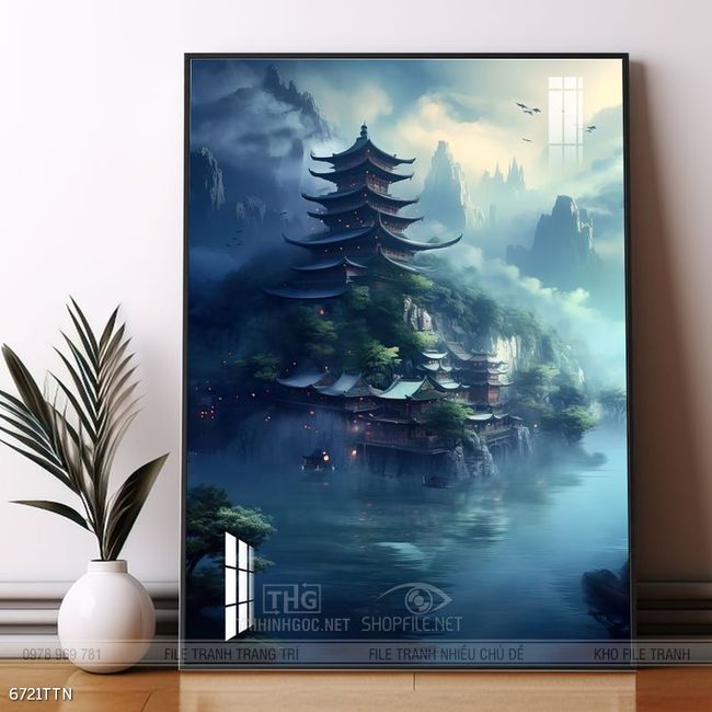Tranh phong thủy sơn thủy hữu tình