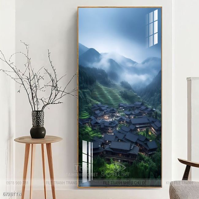 Tranh phong thủy phong cảnh thác nước thiên nhiên
