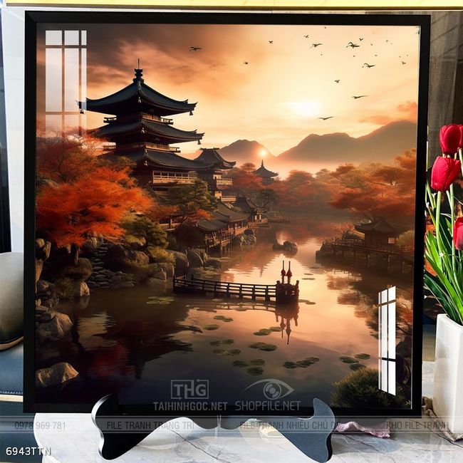 Tranh phong thủy nước non tuyệt đẹp