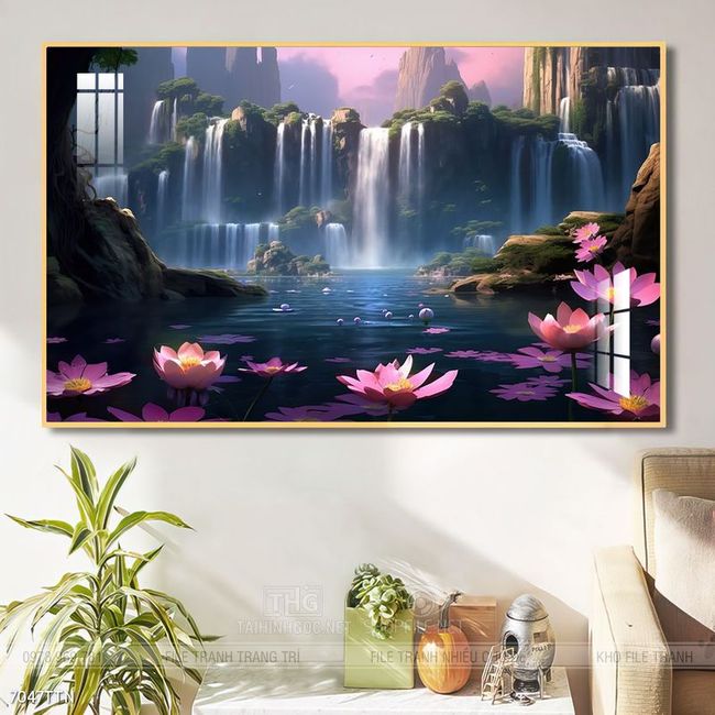 Tranh phong thủy nước non tuyệt đẹp