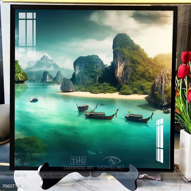 Tranh phong thủy nước non tuyệt đẹp