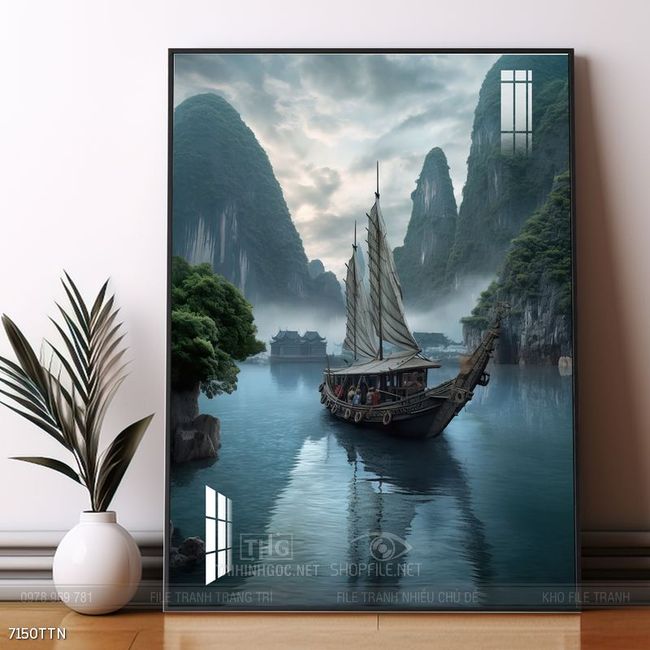 Tranh phong thủy sơn thủy hữu tình