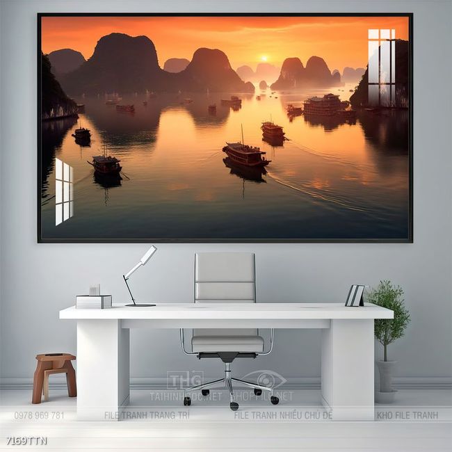 Tranh phong thủy sơn thủy đẹp