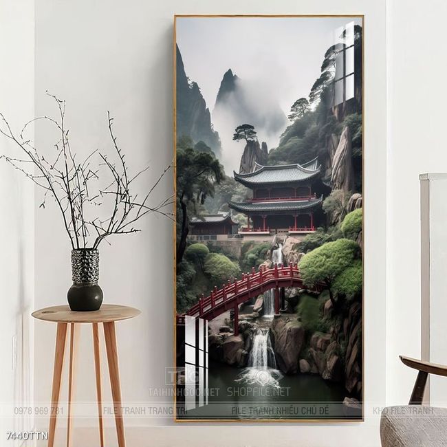 Tranh phong thủy nước non tuyệt đẹp