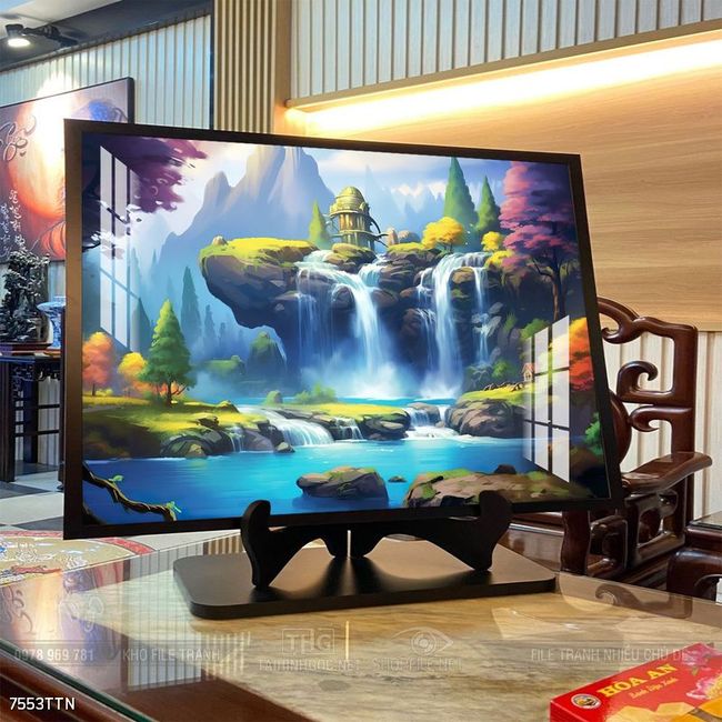 Tranh phong thủy nước non tuyệt đẹp