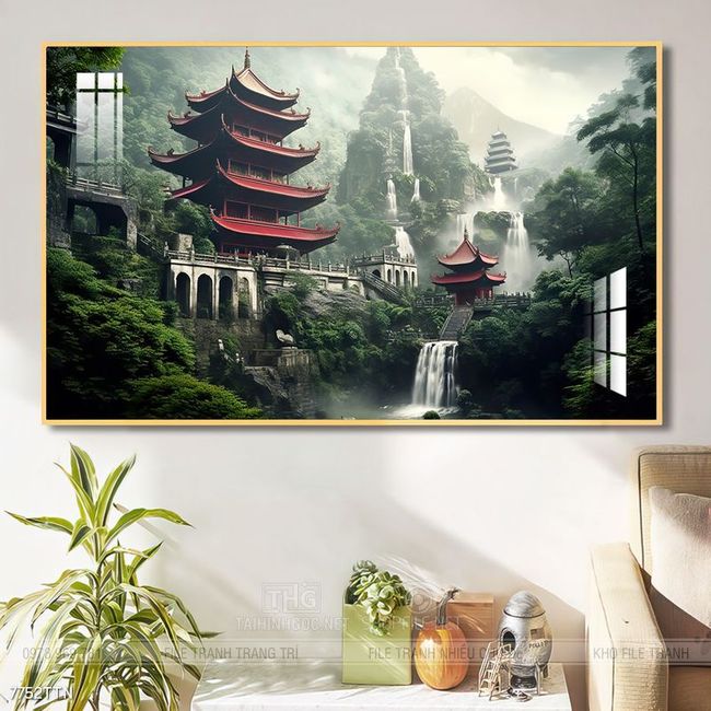 Tranh phong thủy nước non tuyệt đẹp