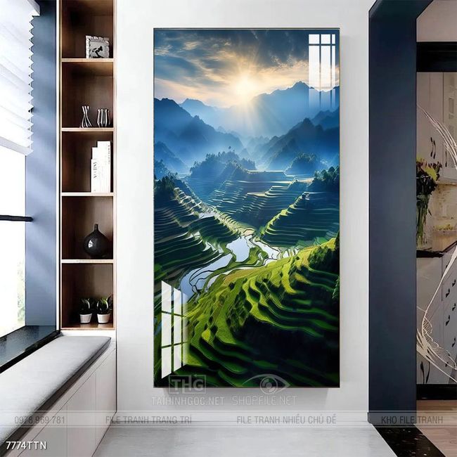Tranh phong thủy nước non tuyệt đẹp