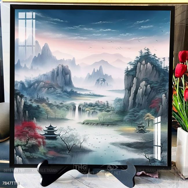 Tranh phong thủy phong cảnh thác nước thiên nhiên