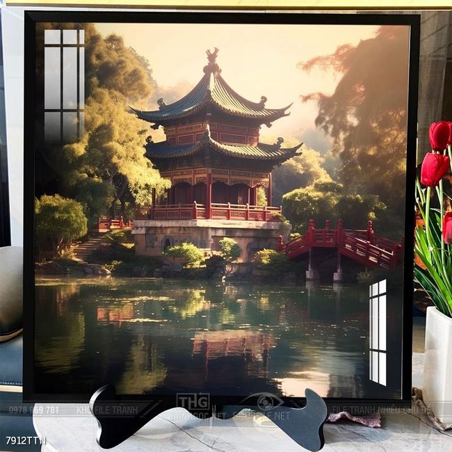 Tranh phong thủy phong cảnh thác nước thiên nhiên