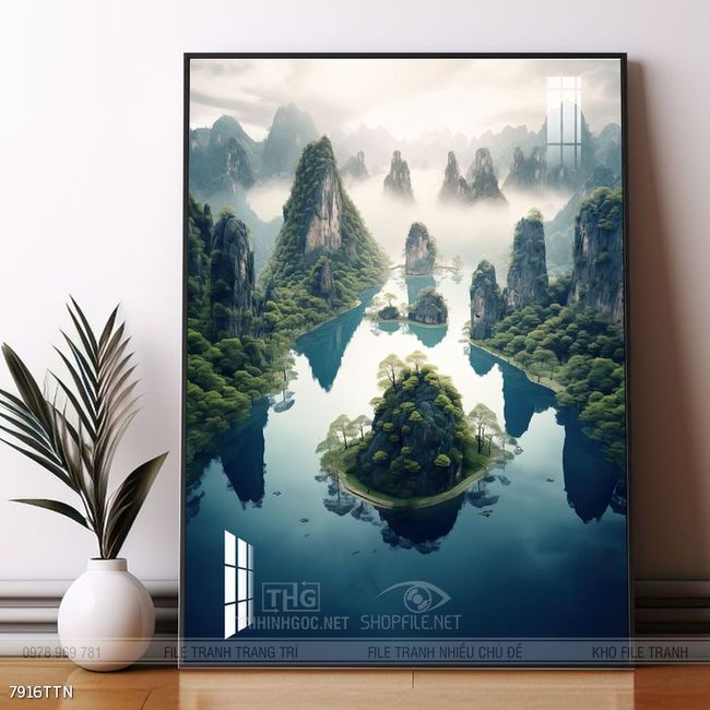 Tranh phong thủy sơn thủy hữu tình