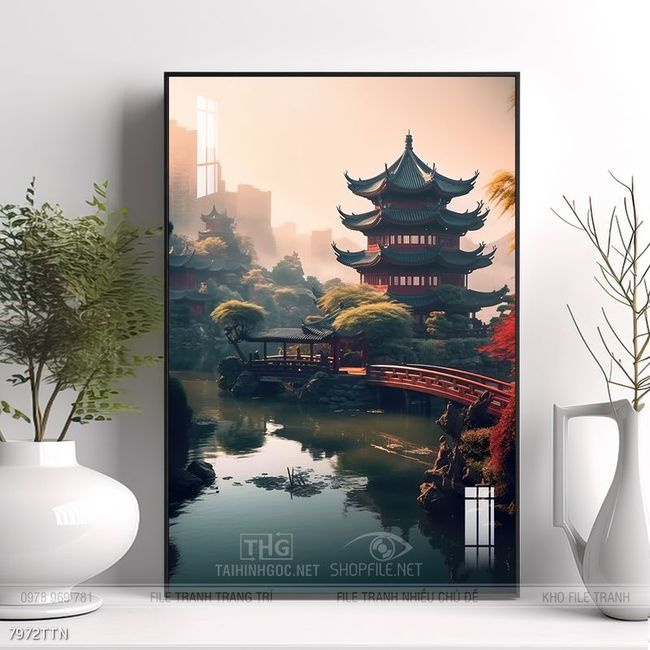 Tranh phong thủy sơn thủy hữu tình