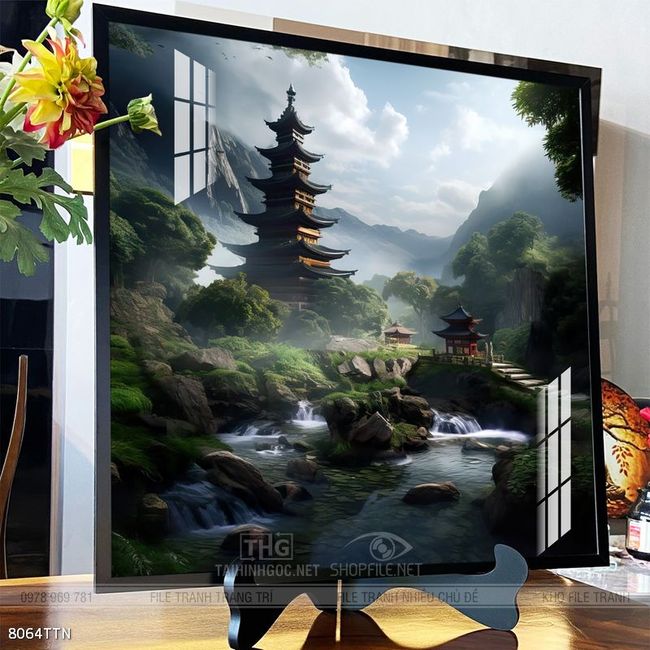 Tranh phong thủy nước non tuyệt đẹp