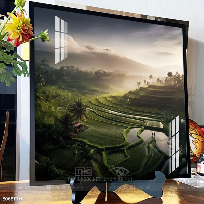 Tranh phong thủy phong cảnh thác nước thiên nhiên