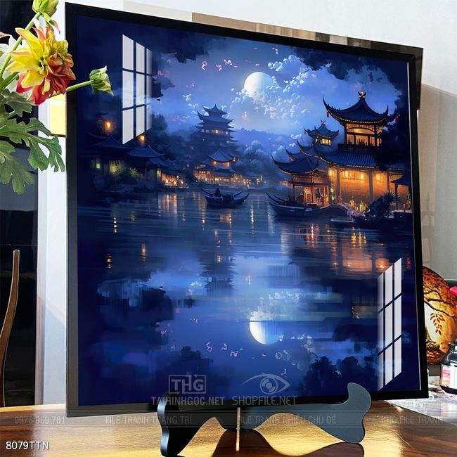 Tranh phong thủy phong cảnh thác nước thiên nhiên