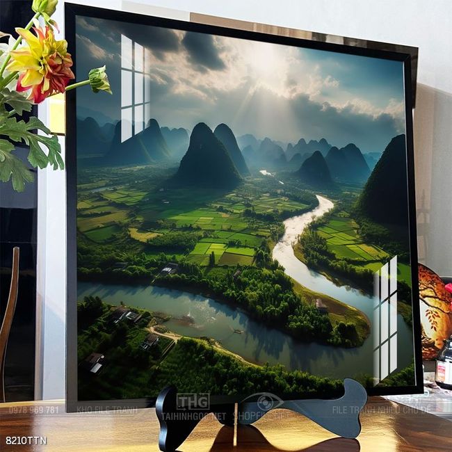 Tranh phong thủy nước non tuyệt đẹp