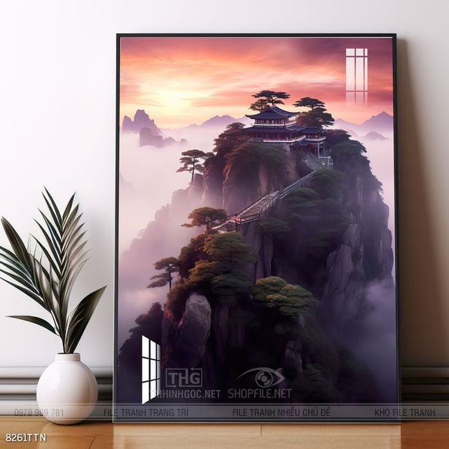 Tranh phong thủy phong cảnh thác nước thiên nhiên