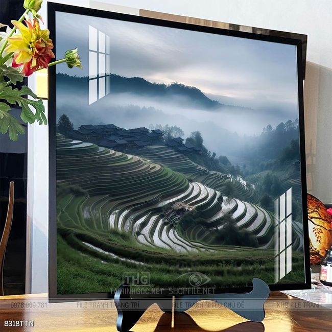 Tranh phong thủy nước non tuyệt đẹp