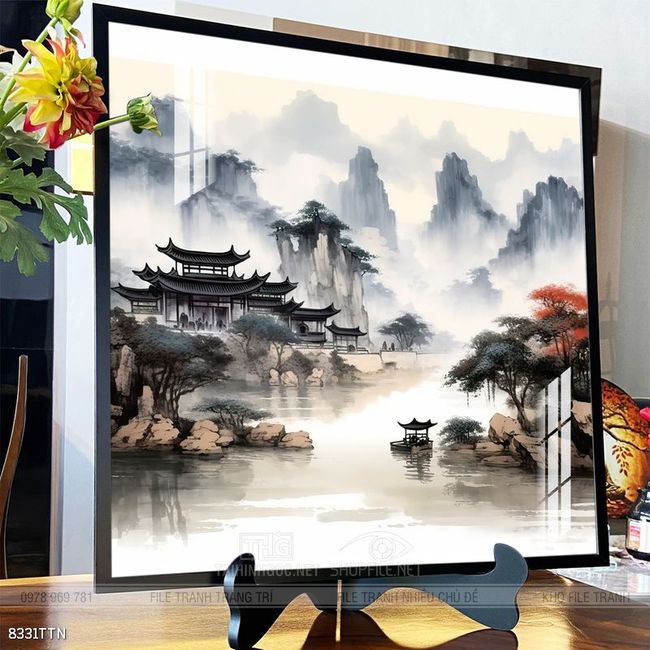 Tranh phong thủy nước non tuyệt đẹp