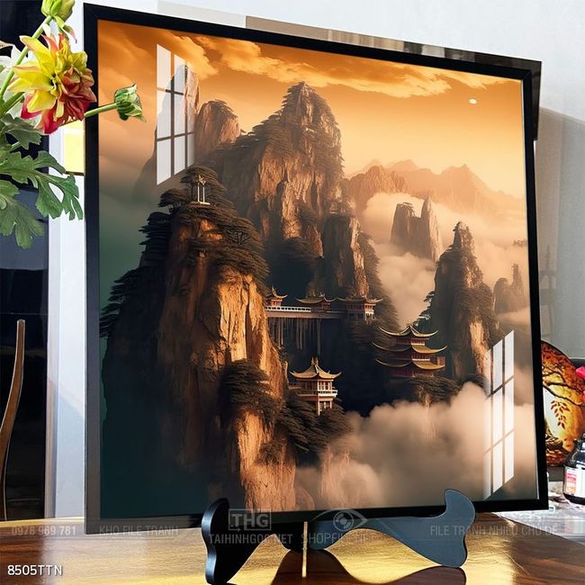Tranh phong thủy phong cảnh thác nước thiên nhiên