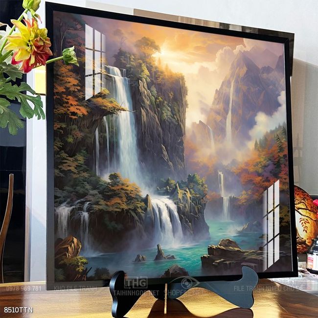 Tranh phong thủy nước non tuyệt đẹp