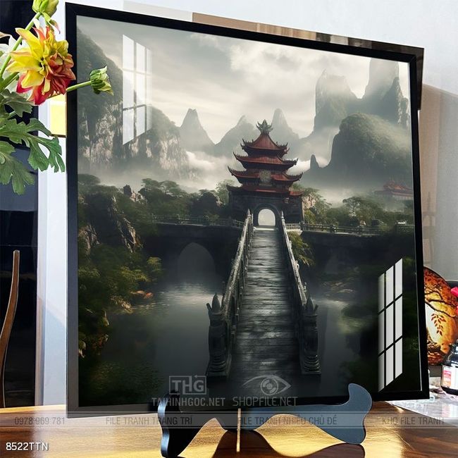 Tranh phong thủy phong cảnh thác nước thiên nhiên