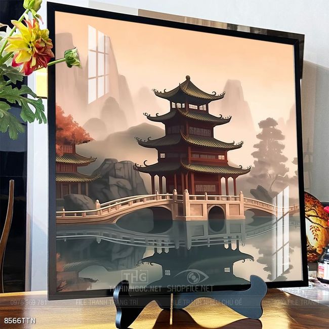 Tranh phong thủy nước non tuyệt đẹp