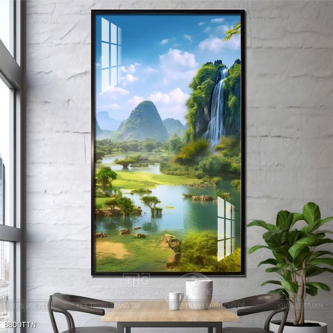 Tranh phong thủy nước non tuyệt đẹp