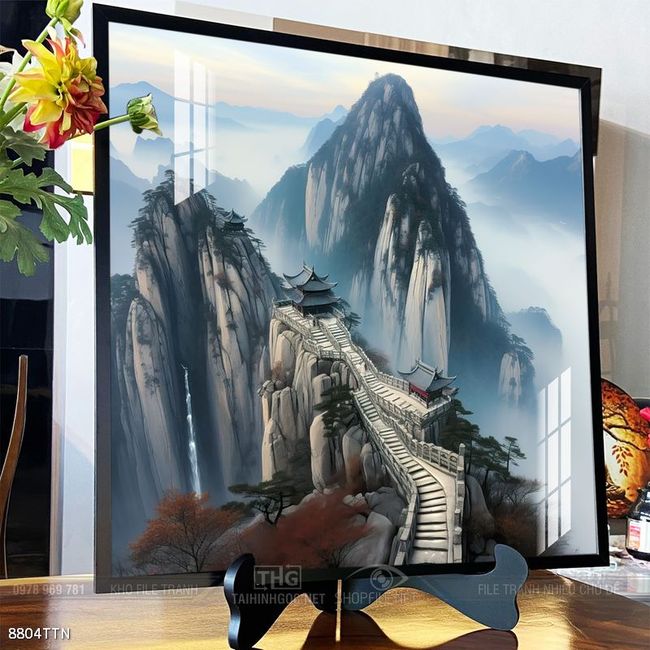 Tranh phong thủy phong cảnh thác nước thiên nhiên