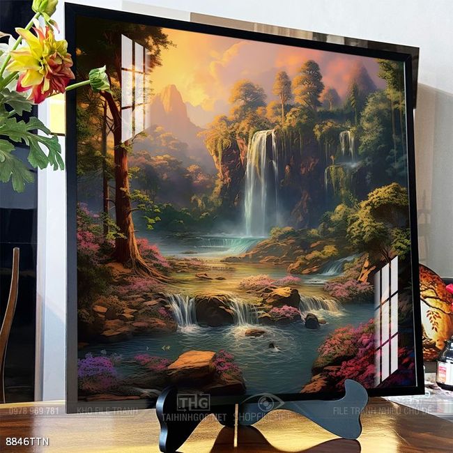 Tranh phong thủy nước non tuyệt đẹp