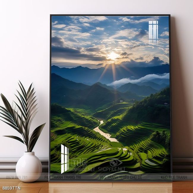 Tranh phong thủy nước non tuyệt đẹp