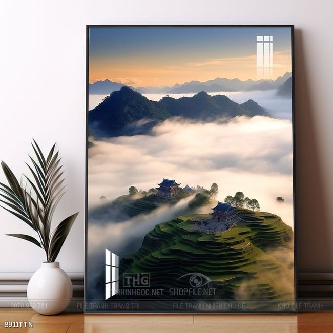 Tranh phong thủy nước non tuyệt đẹp